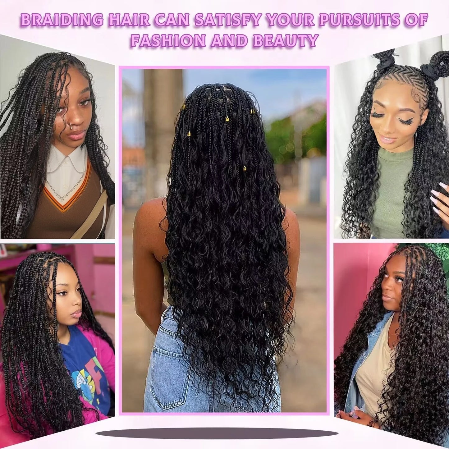 Deep Wave Human Braiding Hair 100% Unprocessed Human Hair Braiding Hair No Weft 18 Inch Curly Bulk Human Hair for Braiding #1B