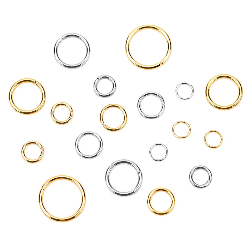 100pcs PVD Never Fade Stainless Steel Open Jump Rings 4/5/6/8/10mm Split Rings Connectors Necklace Bracelet Jewelry Accessories