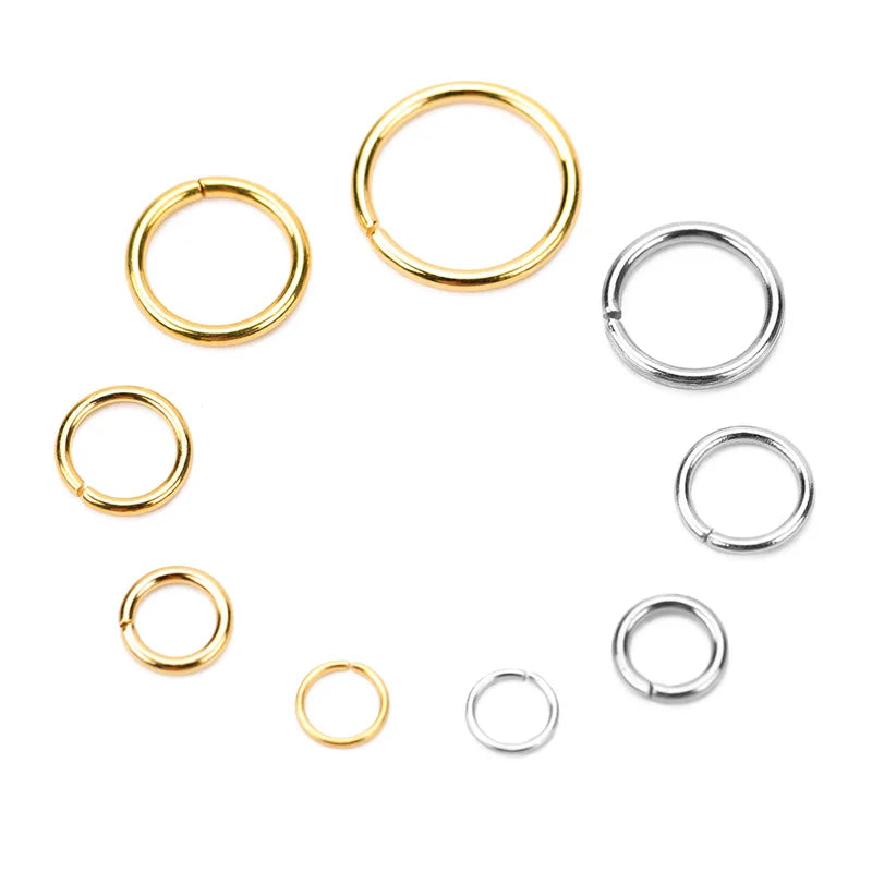 100pcs PVD Never Fade Stainless Steel Open Jump Rings 4/5/6/8/10mm Split Rings Connectors Necklace Bracelet Jewelry Accessories