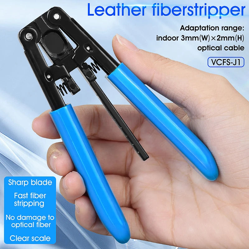 3PCS Fiber Optic Tool Kit VCFS-30 Three-Port Stainless steel Fiber Optical Stripper and Aramid Scissors and Wire Stripper