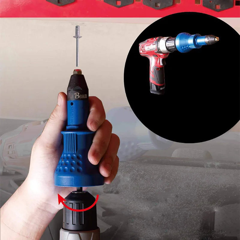 Electric Rivet Nut Gun Pull Drill Riveter Conversion Adapter For Cordless Rivete Nozzle Nut Tool Multifunction Nail Gun Tool