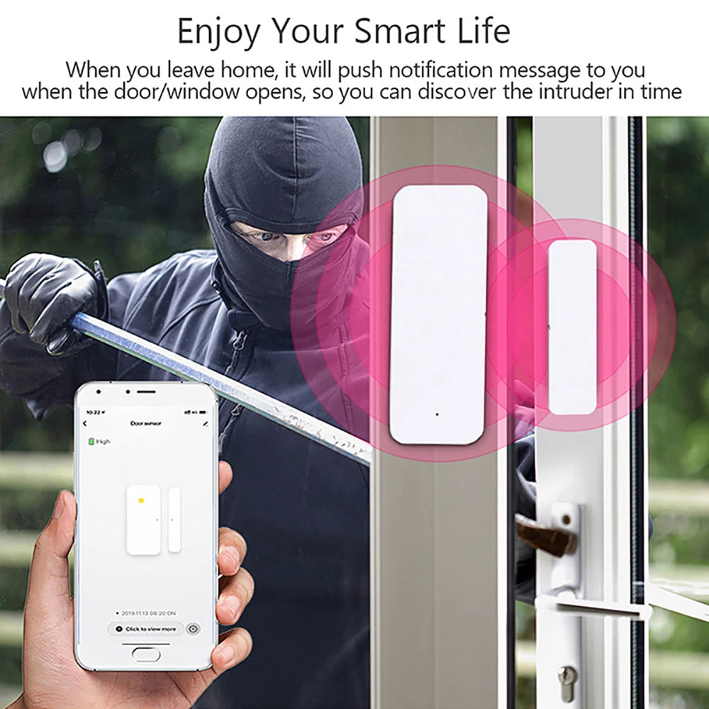 Tuya WiFi Zigbee Door Sensor Contact Sensor Open Closed Detector Smart Home Alarm Security Protection Work with Aleax Smart Life