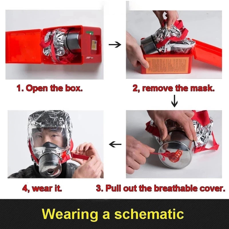 NEW Fire Emergency Escape Safety Mask 30 Minutes Protective Anti-smoking Fire Respirator Dust Carbon Respirator Mask Home Work