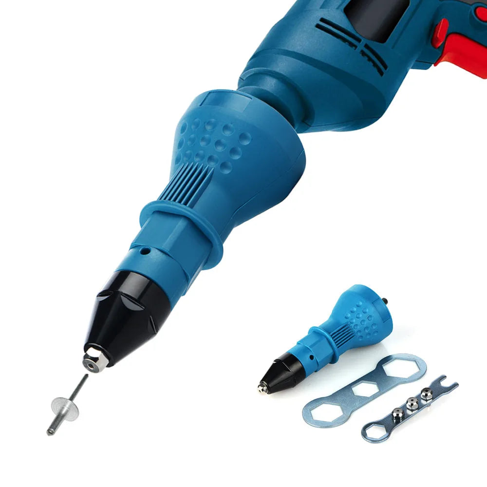 Electric Rivet Nut Gun Pull Drill Riveter Conversion Adapter For Cordless Rivete Nozzle Nut Tool Multifunction Nail Gun Tool