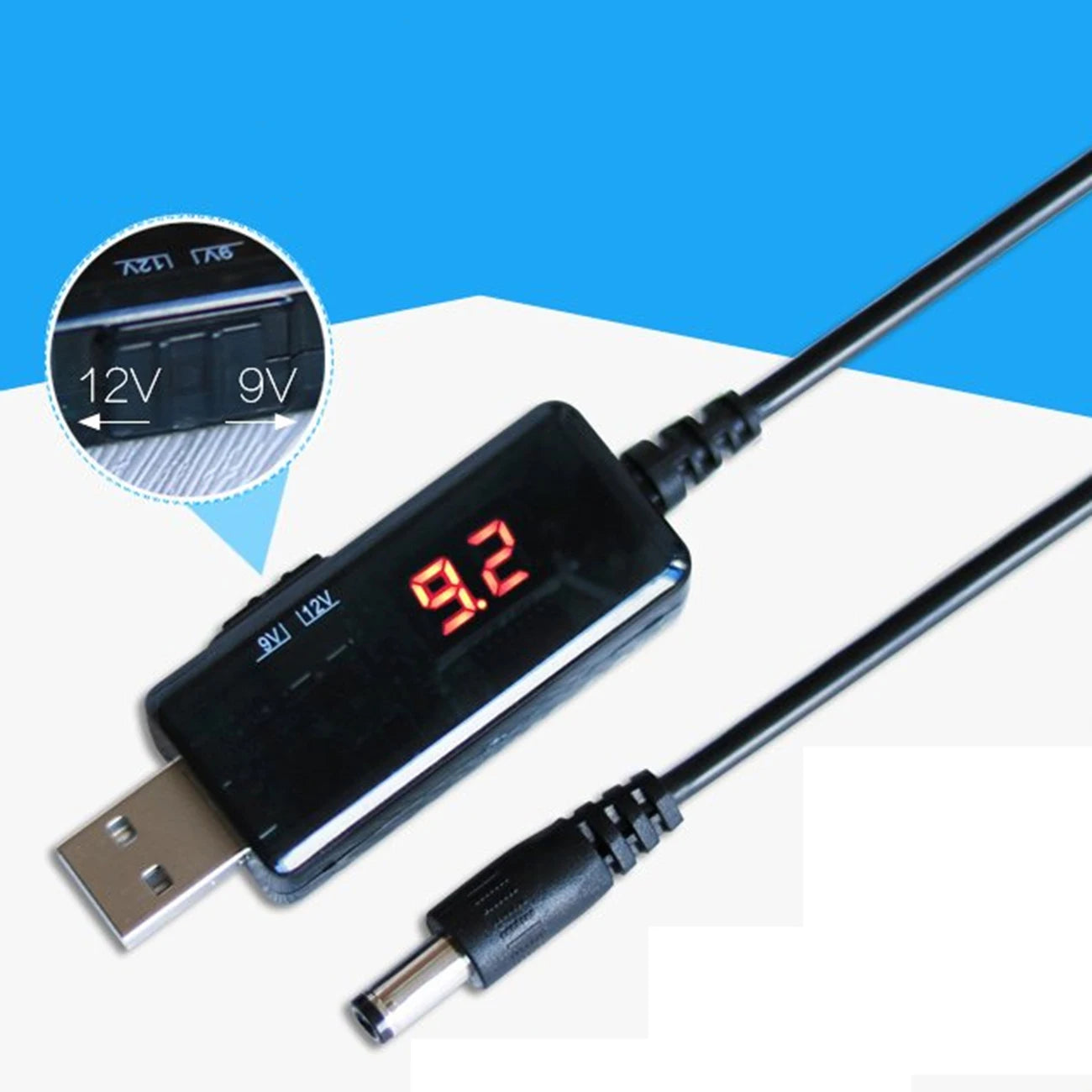 USB Boost Converter DC 5V to 9V 12V USB Step-up Converter Cable + 3.5x1.35mm Connecter For Power Supply/Charger/Power Converter