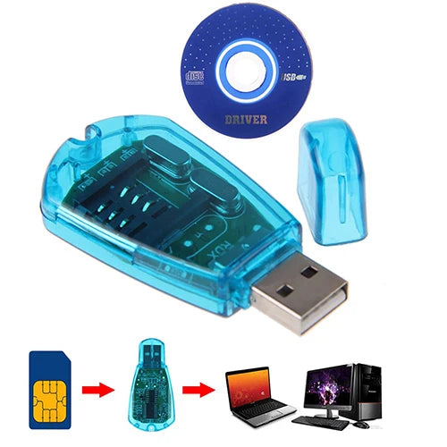 Mini USB Cellphone Standard SIM Card Reader Copy Cloner Writer SMS Backups GSM/CDMA+CD