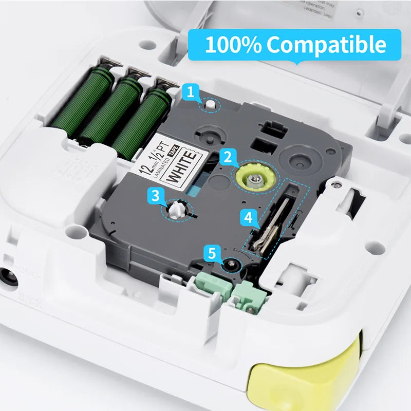 6/9/12/18/24mm tze231 tze241 tze251 tz221 tze Laminated Ribbon Compatible for Brother Ptouch PT-H110 D600 710BT Label Maker Tape