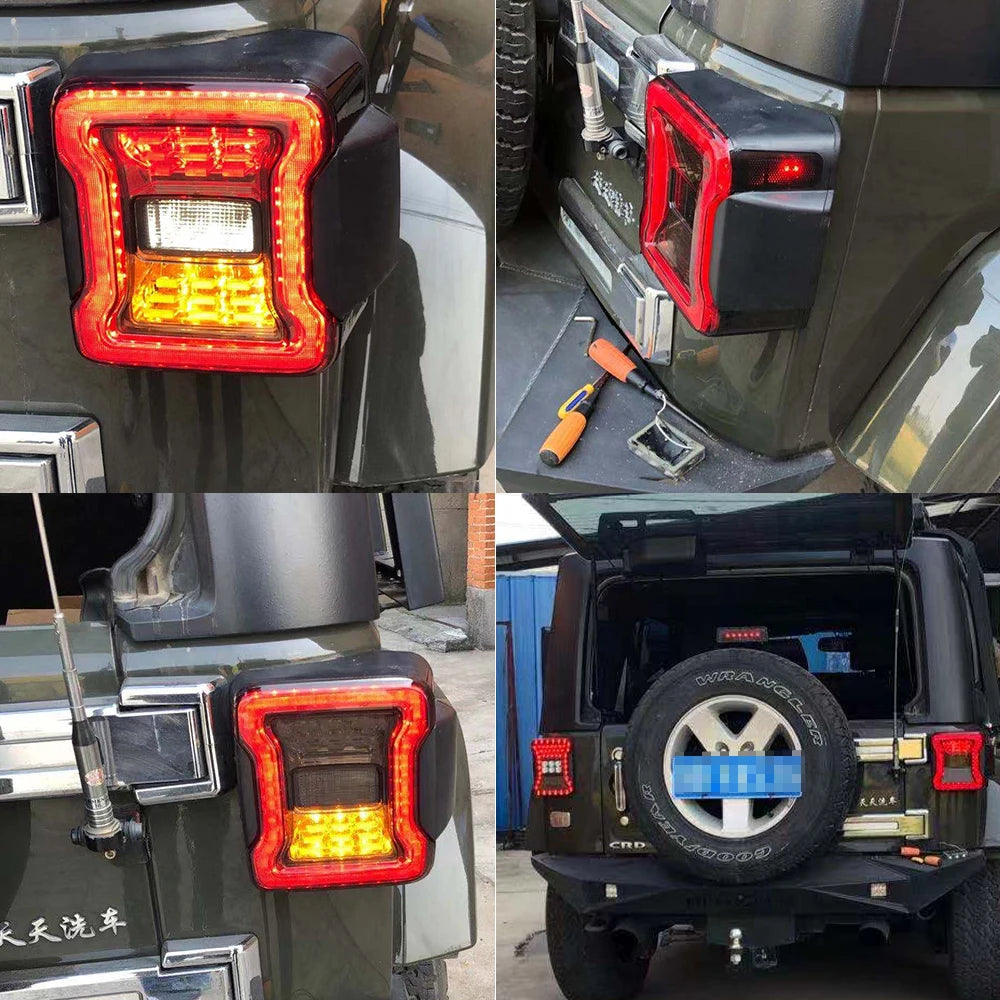 for Jeep Wrangler JK 2007-2018 LED Tail Light Taillight Assembly Rear Lamps Brake Reverse Light Daytime Running Lights