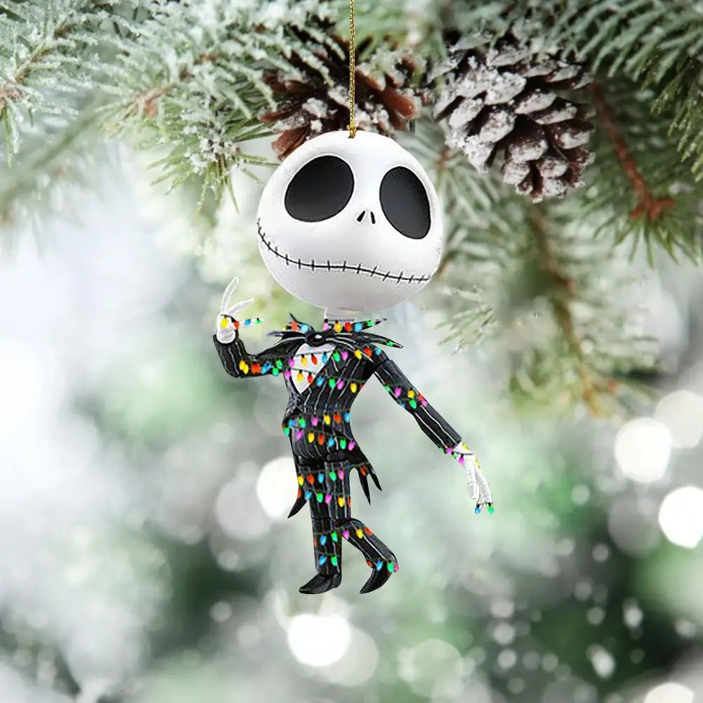 Christmas Tree Ornaments Halloween Christmas Horror Doll Flat Pendants Nightmare Doll Decoration For Christmas Halloween Party