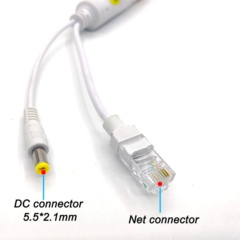 POE Spliter 48V to 12V Waterprrof Video And Power Adapter Cable Supply Module Injector Extender for IP Camera Splitter Net AP