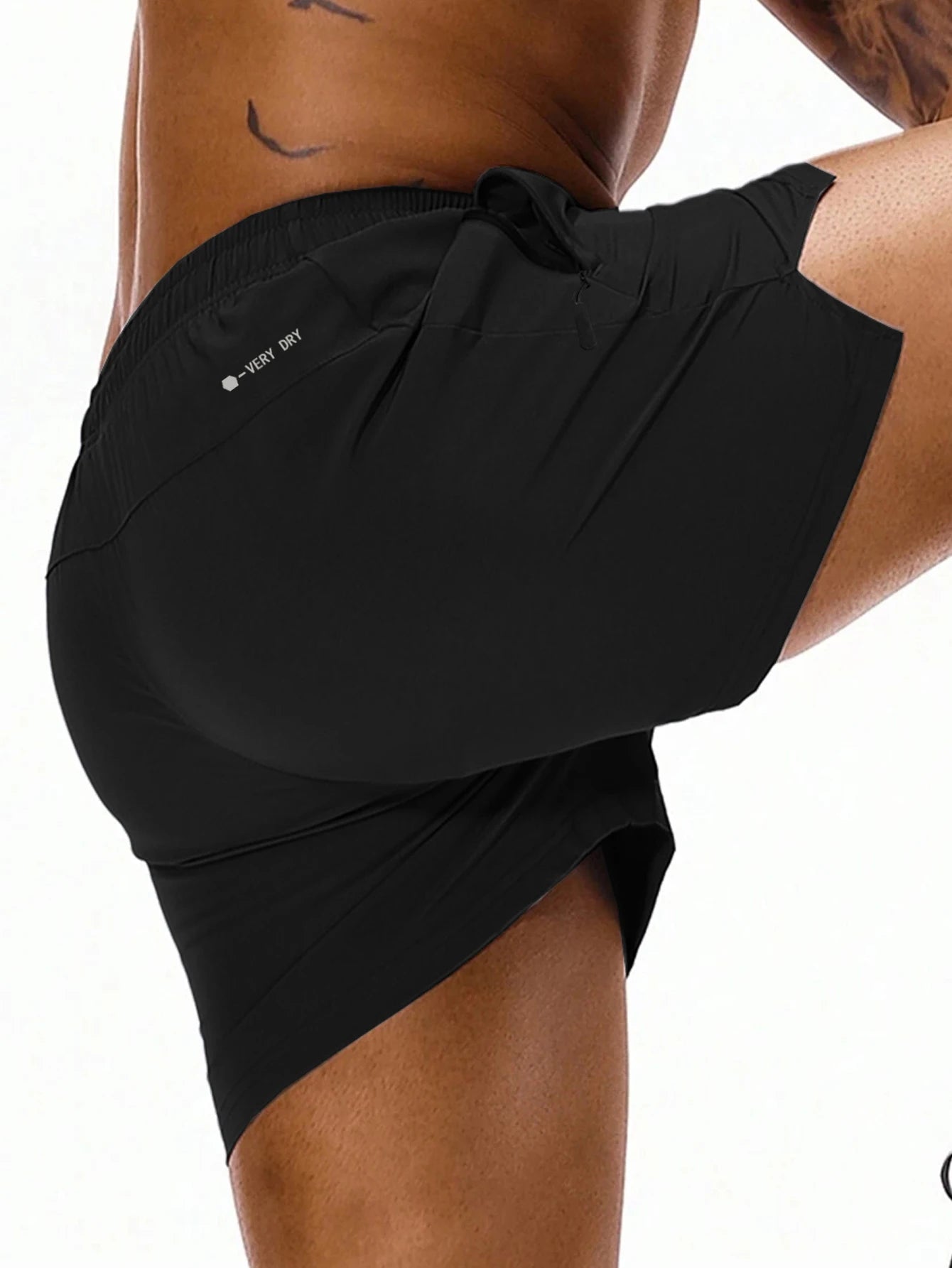 Men's Quick Dry Running Shorts with Drawstring and Zip Pockets - Ideal for Athletic Workouts and Gym Sessions