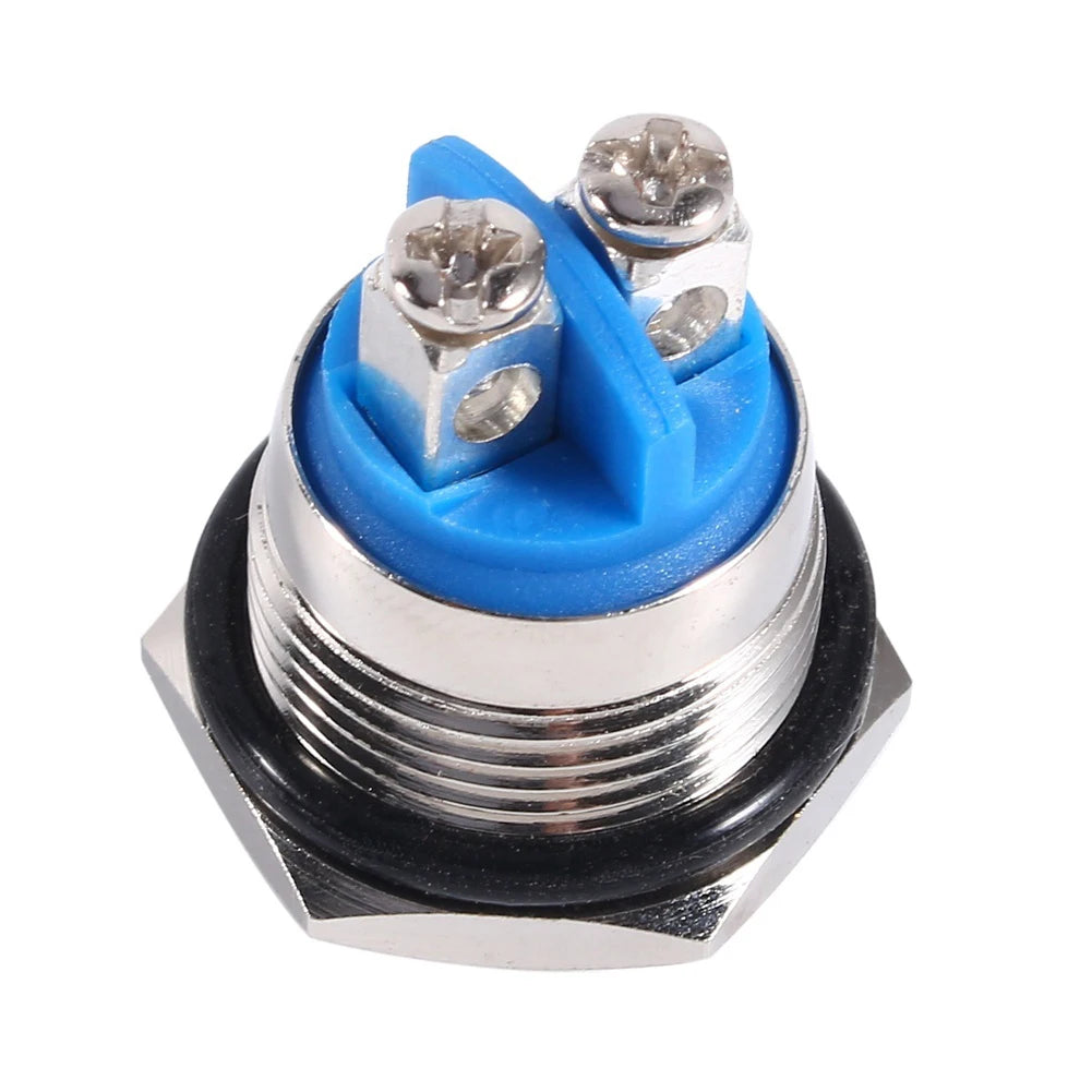 12V 16mm Waterproof Car Vehicle Metal Momentary Push Button ON/OFF Horn Switch