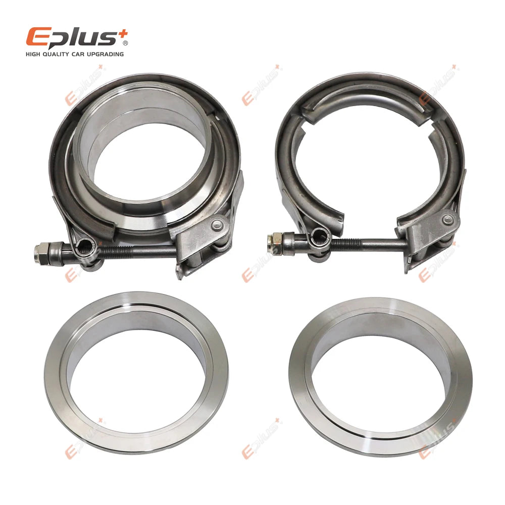 Eplus Car 304 Stainless Steel Quick Release V Band Clamp Turbo Exhaust Pipe Vband Clamp Male Female Flange V Clamp Kits