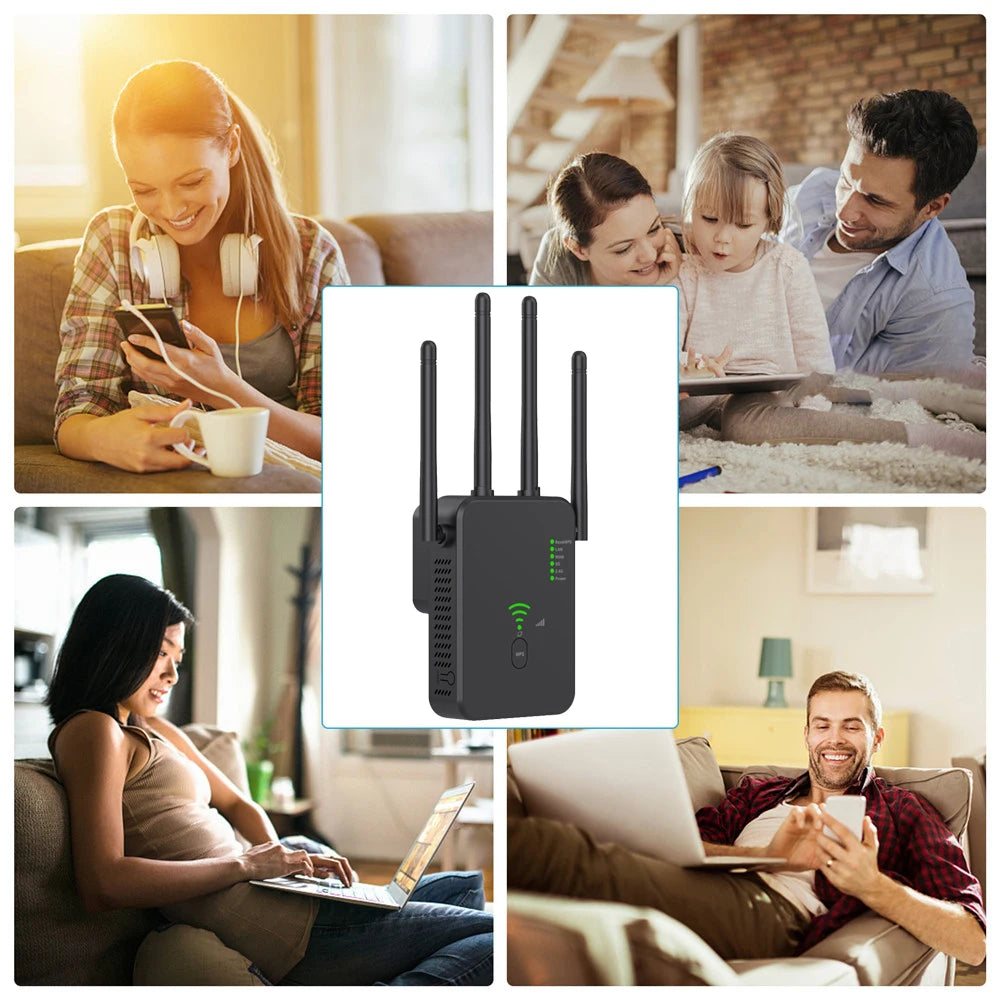 1200Mbps Wireless WiFi Repeater Wifi Signal Booster Dual-Band 2.4G 5G WiFi Extender 802.11ac Gigabit WiFi Amplifier WPS Router