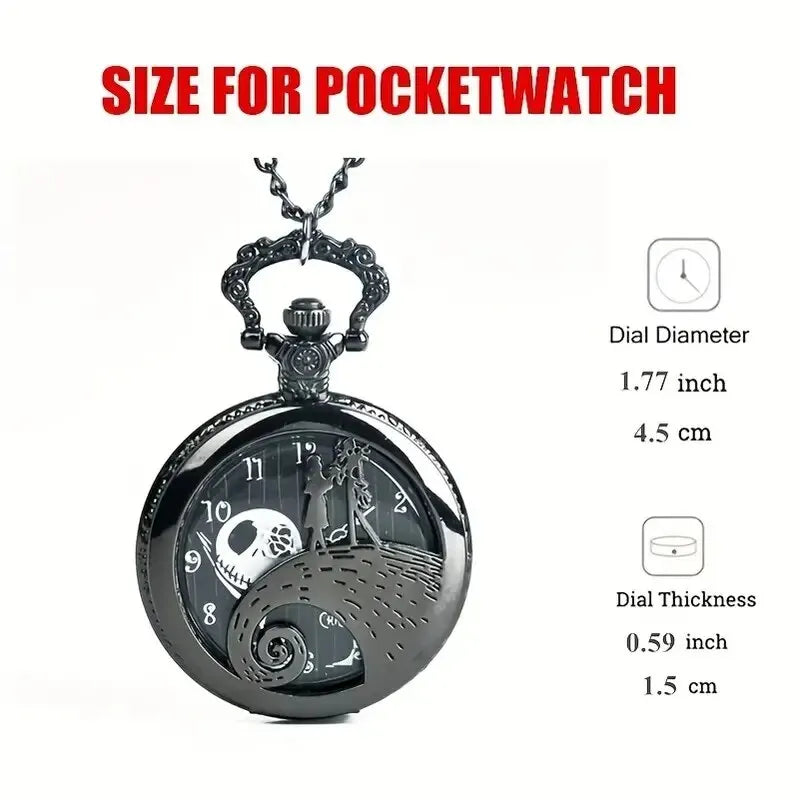 Fashion Lovers Skeleton Quarzt Pocket Watch with Chain Necklace Vintage Quartz Pendant Watches Clock Chain Mens Women