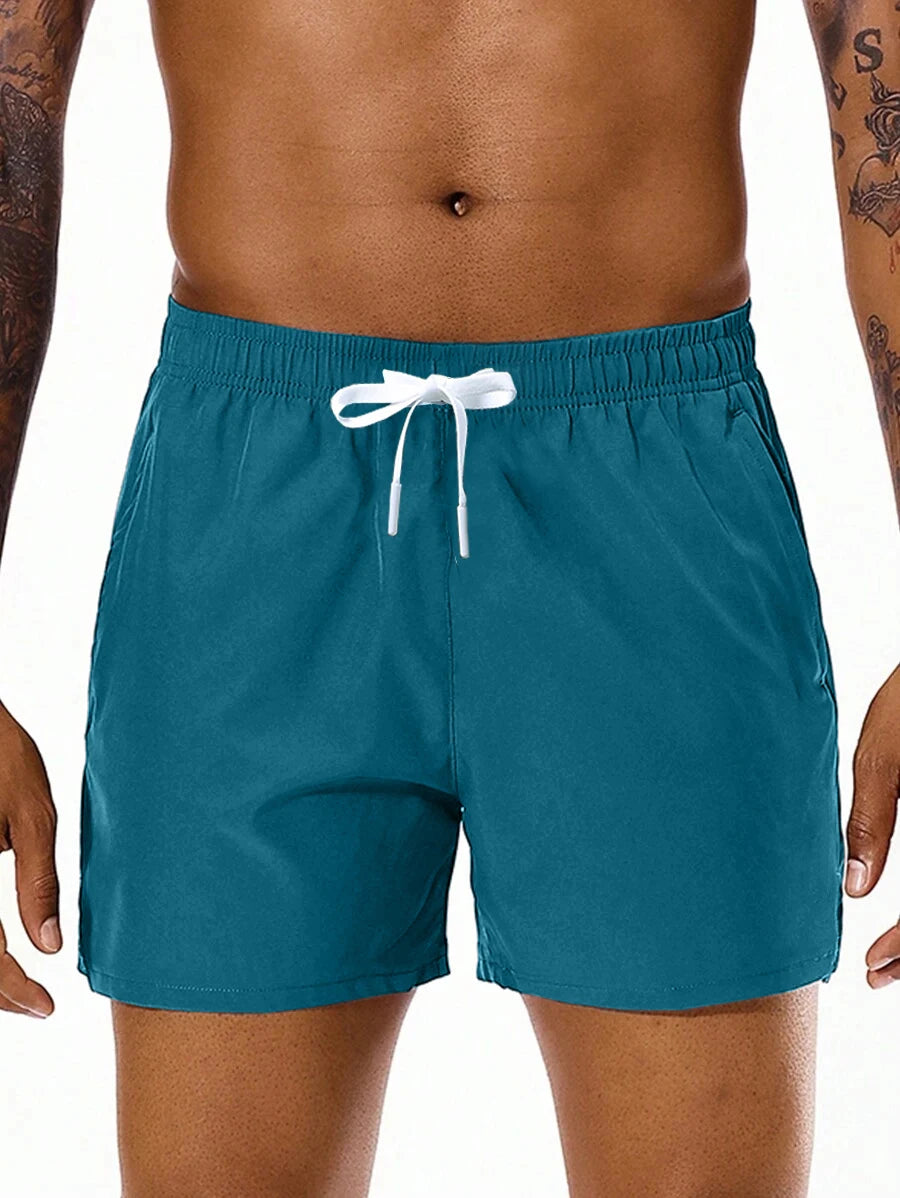 Men's Quick Dry Running Shorts with Drawstring and Zip Pockets - Ideal for Athletic Workouts and Gym Sessions