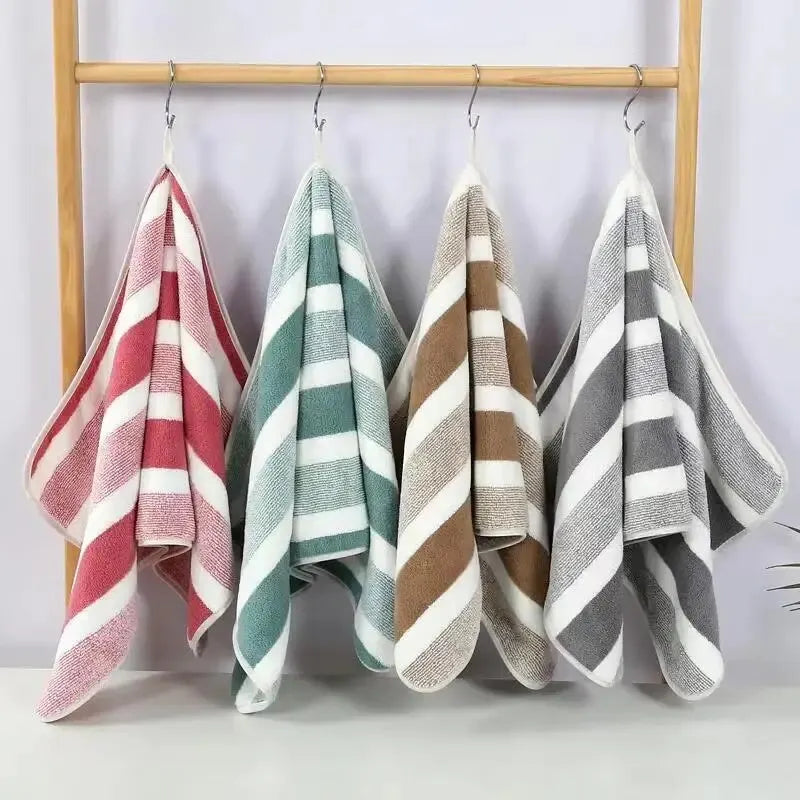 Striped Pattern Towel Set Soft Hand Towel Bath Towel Quick Drying Absorbent Towels For Bathroom