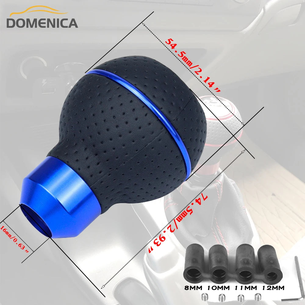 New 5 Speed Universal Alloy Car Gear Shift Knob M8 M10 M11 M12 For Manual 12345R Refit Level Ball Shifter Lever Auto Accessories