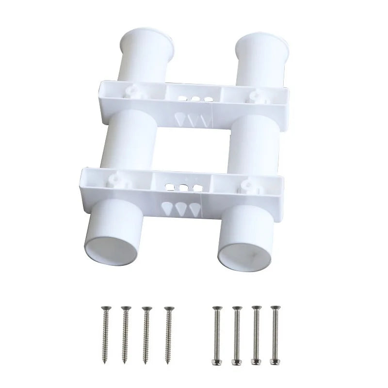 1PCS Plastic Rod Pole Holder Two Tube White Black Fishing Boat Marine Yacht Hardware Fishing Pole Rod Holders For Boats