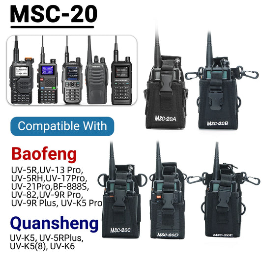 MSC 20 Tactical Molle Radio Walkie Talkie Pouch Waist Bag Holder Pocket Portable Interphone Holster Carry Bag for Hunting Camp