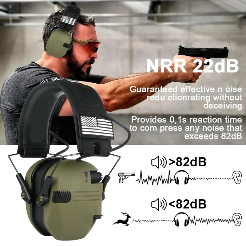 2024 Tactical Electronic Shooting Earmuff Anti-noise Headphone Sound Amplification Hearing Protection Headset Foldable Hot Sale