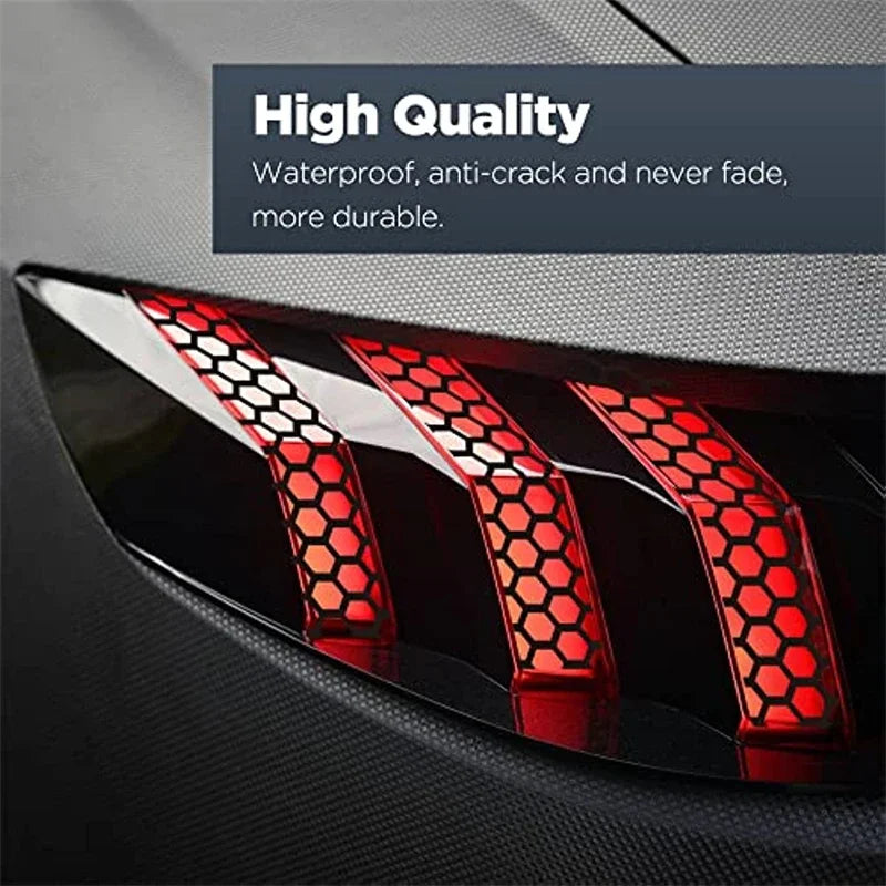 1-4 pcs Car Tail Light Lamp Stickers Universal Auto Honeycomb Taillight Cover DIY Fog Light Smoke Film Decal Sticker Accessories