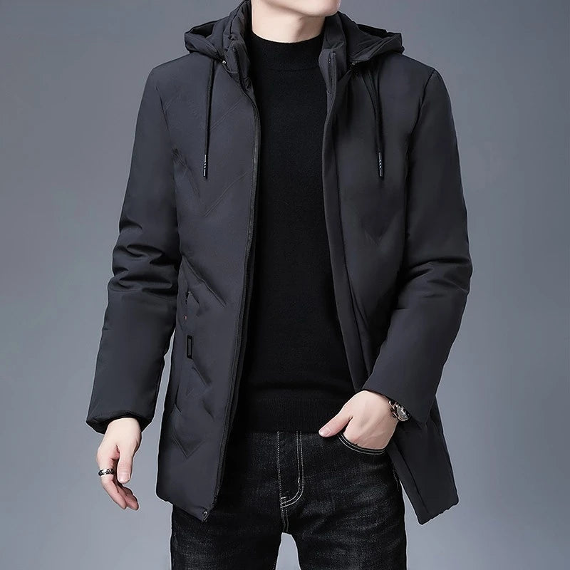 Men's Clothing Top Quality New Fashion Brand Hooded Casual Fashion Long Thicken Outwear Parkas Jackets Winter Windbreaker Coats