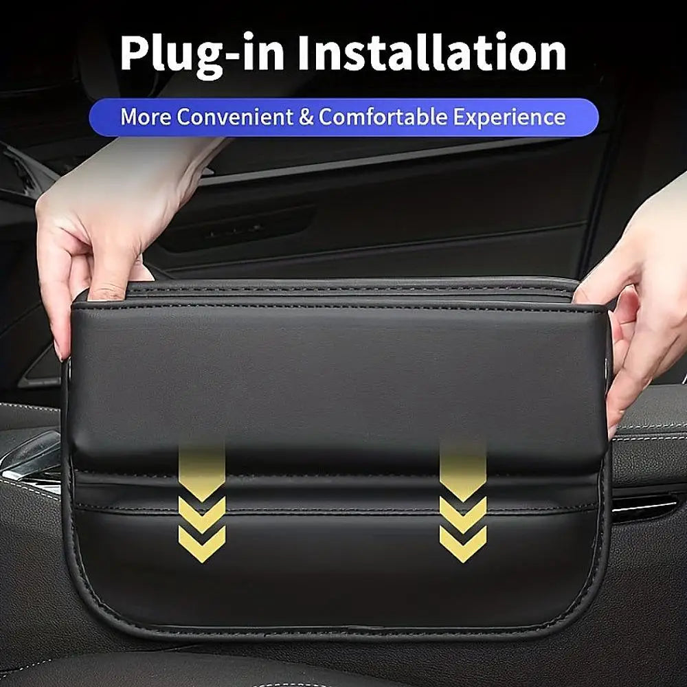 1pc Universal Car Seat Gap Organizer PU Auto Console Side Pocket Seat Crevice Storage Box Interior Accessory