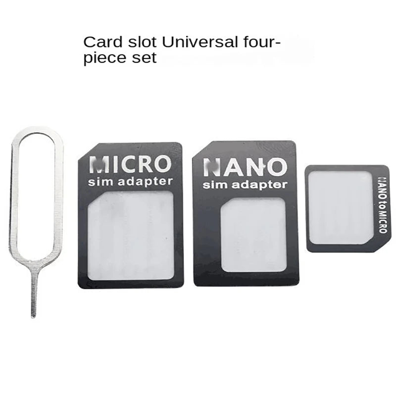 1pcs 4 in1 SIM Card Adapter Nano Micro - Standard Converter Kit with Steel Tray Eject Pin For iPhone Xiaomi Huawei Samsung