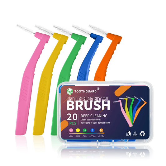 20pcs Interdental Brush for Orthodontic Clean Between Teeth Dental Oral Hygiene Microbrush Mini Brush With Dust Cover