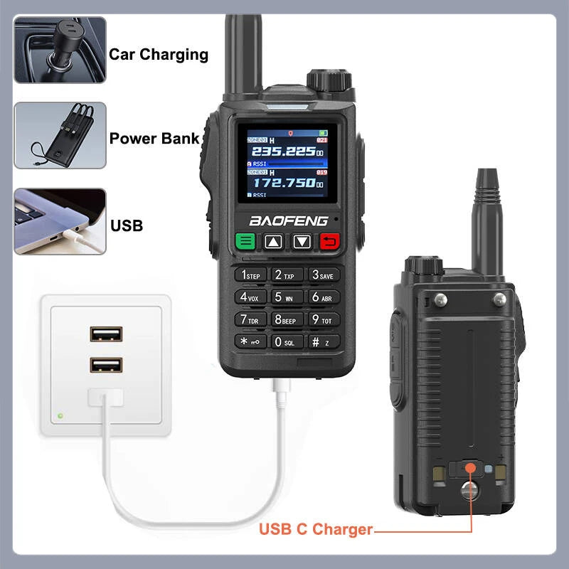 UV18 Pro Max GPS Baofeng Walkie Talkie Six Bands AM FM High Power Wireless Copy Frequency NOAA 999CH Long Range UV-17 Pro Radios