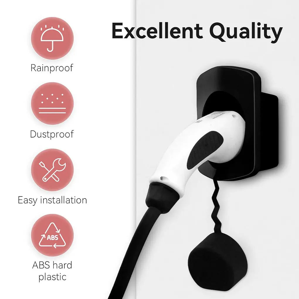 ABS Wall Mount Charger Holder For Type 2 Connector Socket Plug Extra Protection Wallbox Electric Car Charging Cable Bracket