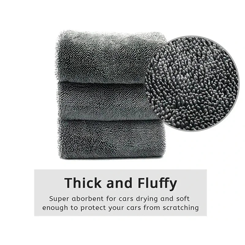 Microfiber Cloth Car Cleaning Tool Absorbent Towel Pigtail Towel Double Thickened Twist Pigtail Cloth Absorbent Towel Amagi