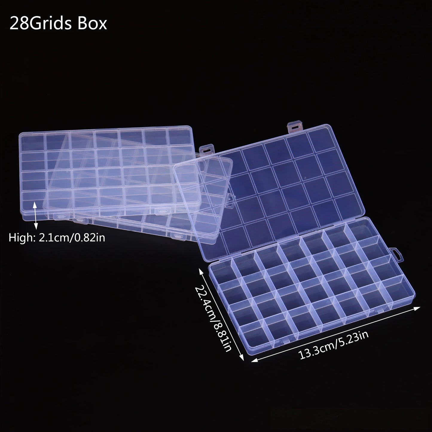 15/24/28Grids Transparent Plastic Organizer Box Jewelry Beads Storage Container DIY Crafts Earring Jewelry Rectangle Box Case