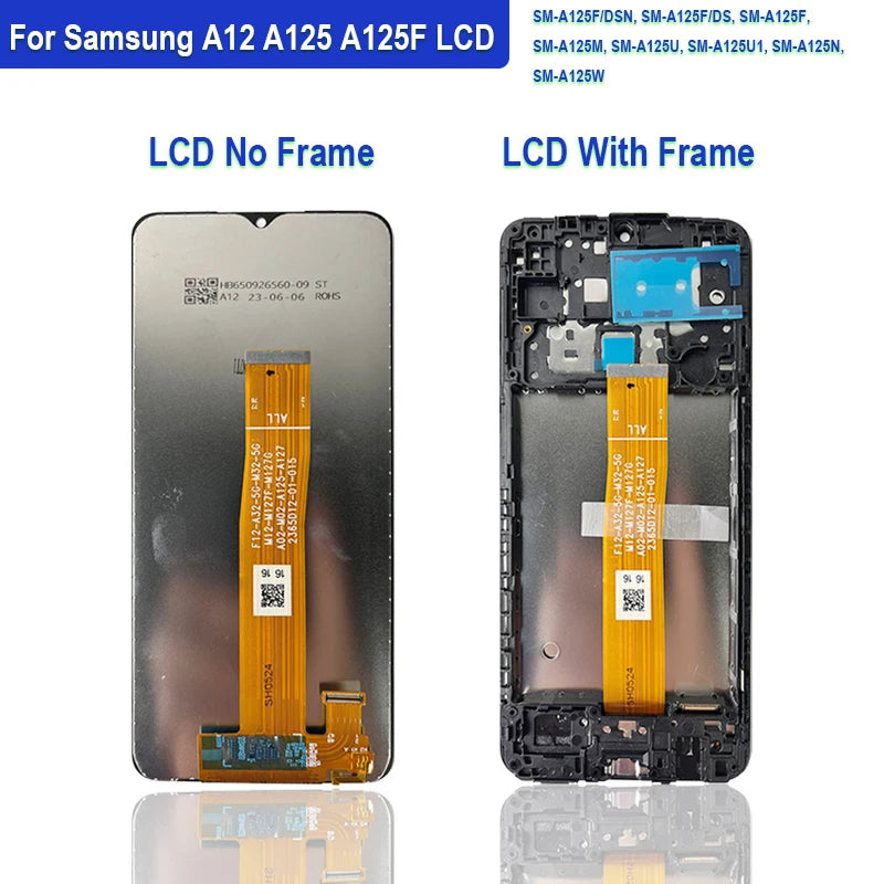 6.5" LCD Display For Samsung Galaxy A12 LCD A125 A125M A125F LCD Touch Screen Digitizer Assembly For Galaxy A125F Display