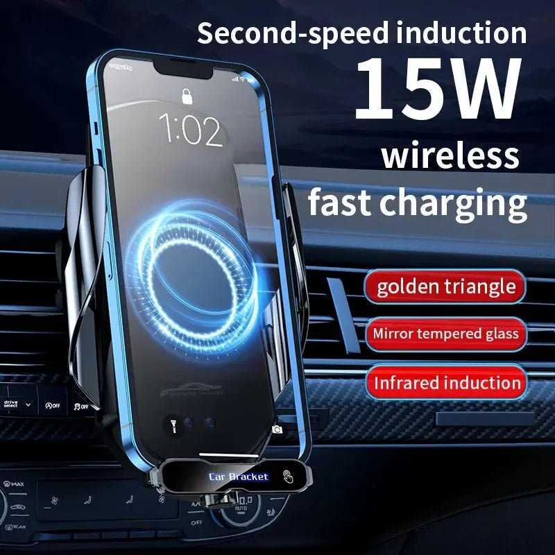 Car Wireless Charger Air Vent Car Phone Holder Cell Stand Magnetic 15W Fast Charging Station Car Mount for iPhone Samsung Xiaomi