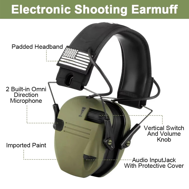 2024 Tactical Electronic Shooting Earmuff Anti-noise Headphone Sound Amplification Hearing Protection Headset Foldable Hot Sale