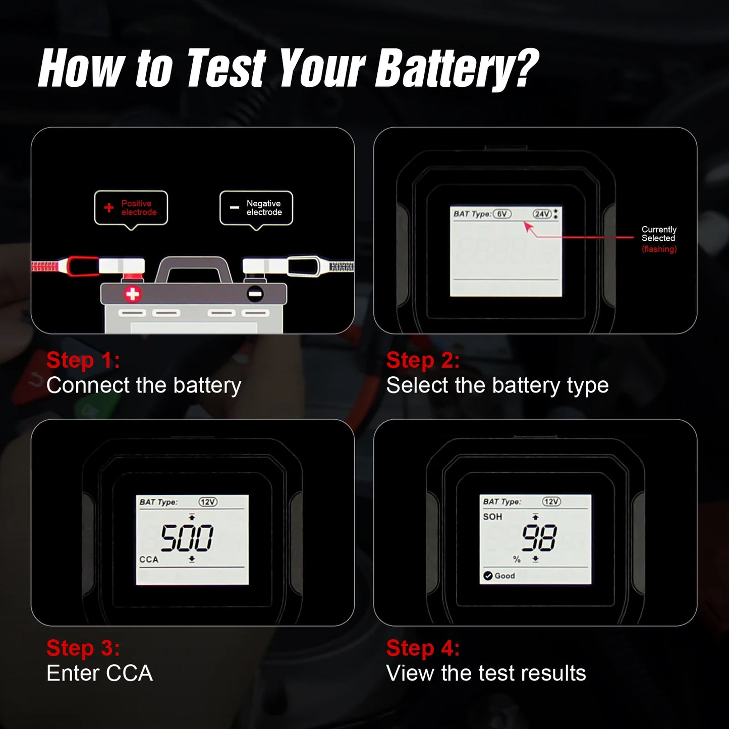 OBDMonster Auto Battery Analyzer BM550 Car Battery Tester 6V 12V 24V 100-2000 CCA Battery System Detect Car Battery Tools