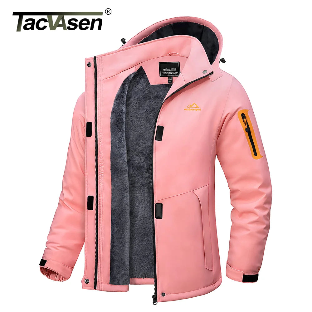 TACVASEN Womens Winter Fleece Jackets Waterproof Snowboard Ski Jacket Coat Outdoor Camping Hiking Jackets Windbreaker Parka