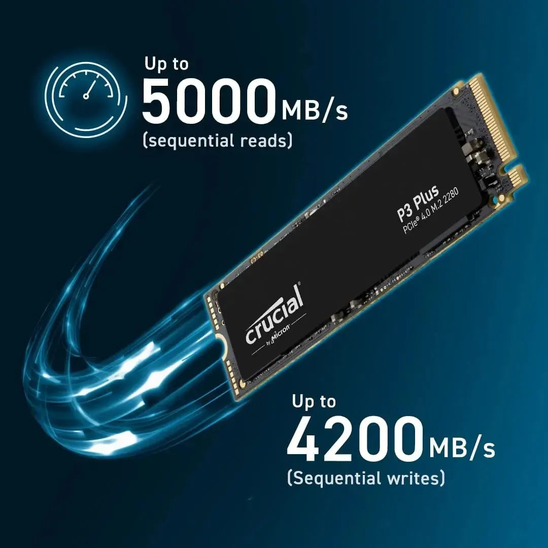 Crucial P3 Plus 2TB 1TB 500GB PCIe Gen4 3D NAND NVMe M.2 2280 SSD, up to 5000MB/s  Solid State Drive Disk