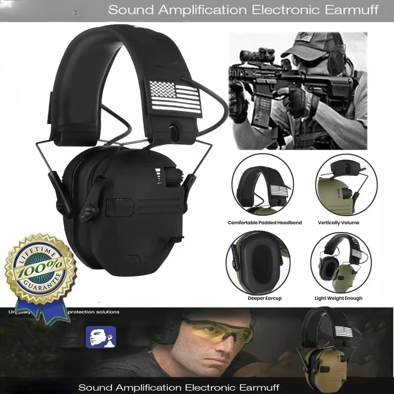 2024 Tactical Electronic Shooting Earmuff Anti-noise Headphone Sound Amplification Hearing Protection Headset Foldable Hot Sale