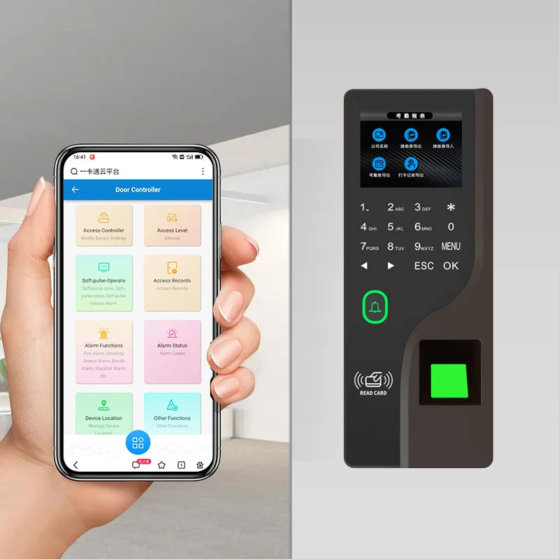 2.4 Fingerprint Attendance software APP Cloud Password RFID Access control fingerprint scanner employee fingerprint attendance