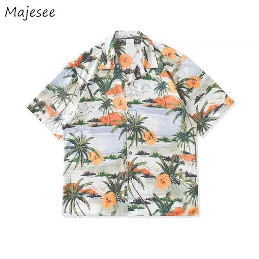 Retro Floral Shirts Men Casual Summer Japanese Hawaiian Stylish Harajuku Cool Handsome High Street Personal Camisas Masculinas