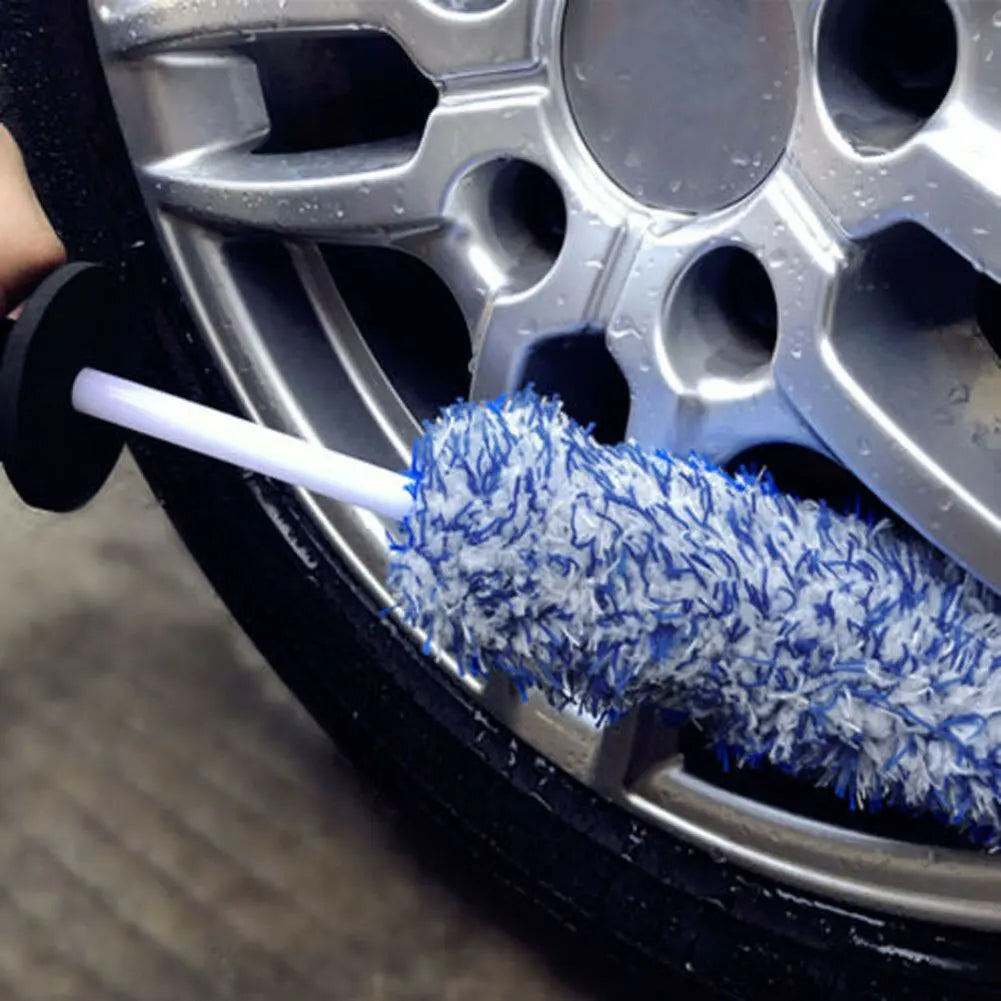 Microfiber Car Wash Brush Cleaning Gloves Plastic Handle Wheel Brush Double-Side Absorbent Clean Glove Car Washing Tool