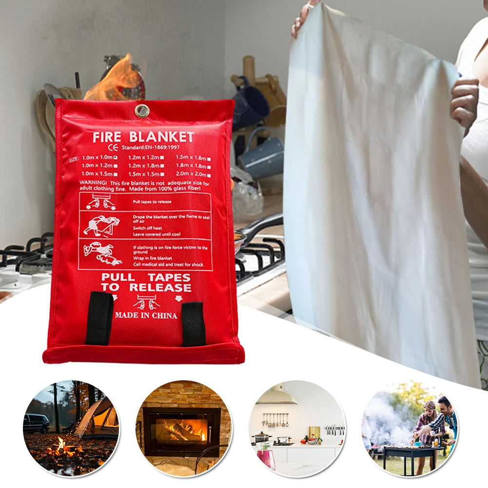 1/2M Fire Blanket Home Safety Fighting Fire Extinguishers Fireproof Welding Blanket Emergency Survival Fire Shelter Safety Cover