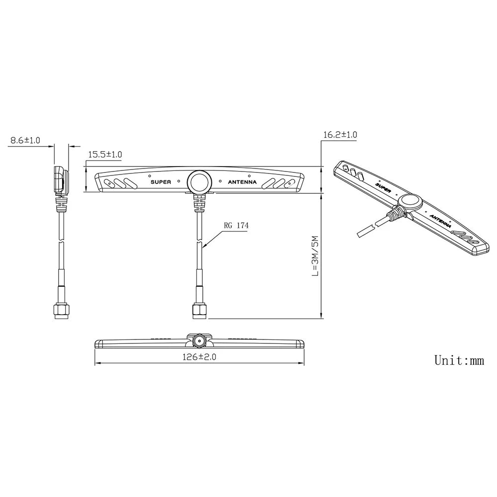 1PC 868M antenna T-Bar Adhesive 868 mhz Antenna,Flat patch gsm antenna waterproof