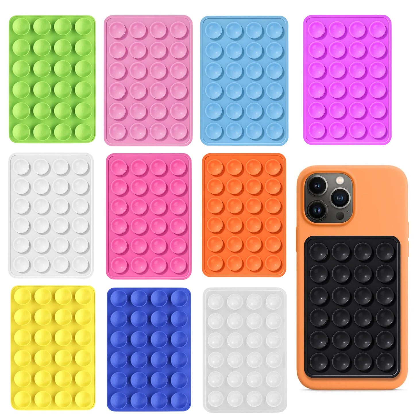 Silicone mobile phone suction cup, thickeneded 24 silicone suction cup, square single-sided silicone suction cup, multi-funct...