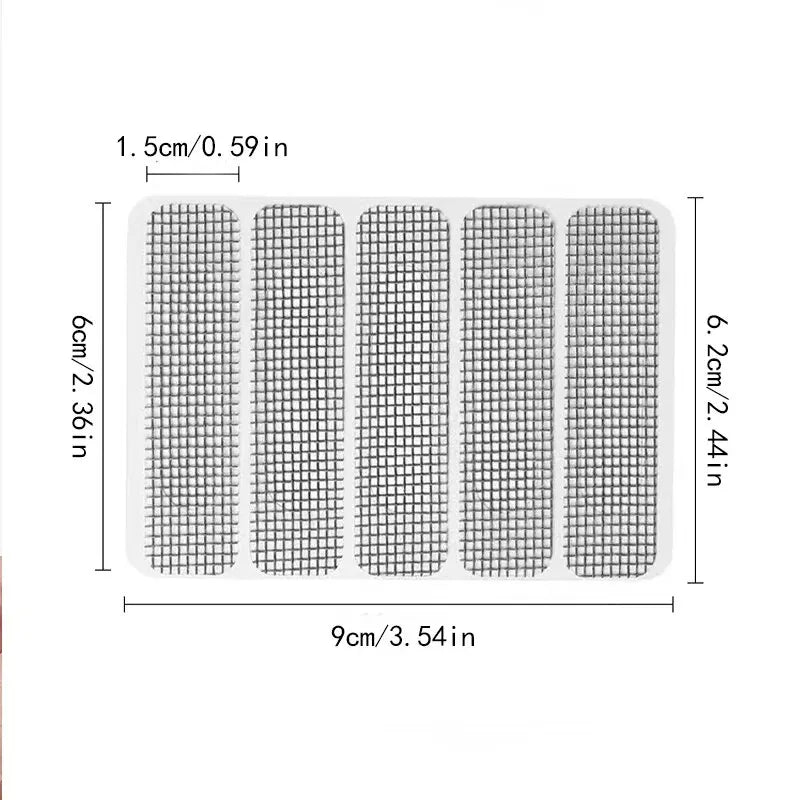 5pcs/sheet Window Screen Patch Exhaust Grille Window Door Drainage Hole Anti-mosquito Paste Mesh Screen Invisible Repair Subsidy