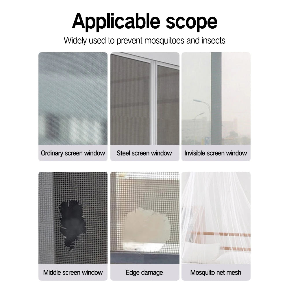 Window Mosquito Net Repair Tape Self Adhesive Window Screen Repair Patch Strong Anti-Insect Fly Mesh Broken Holes Repair