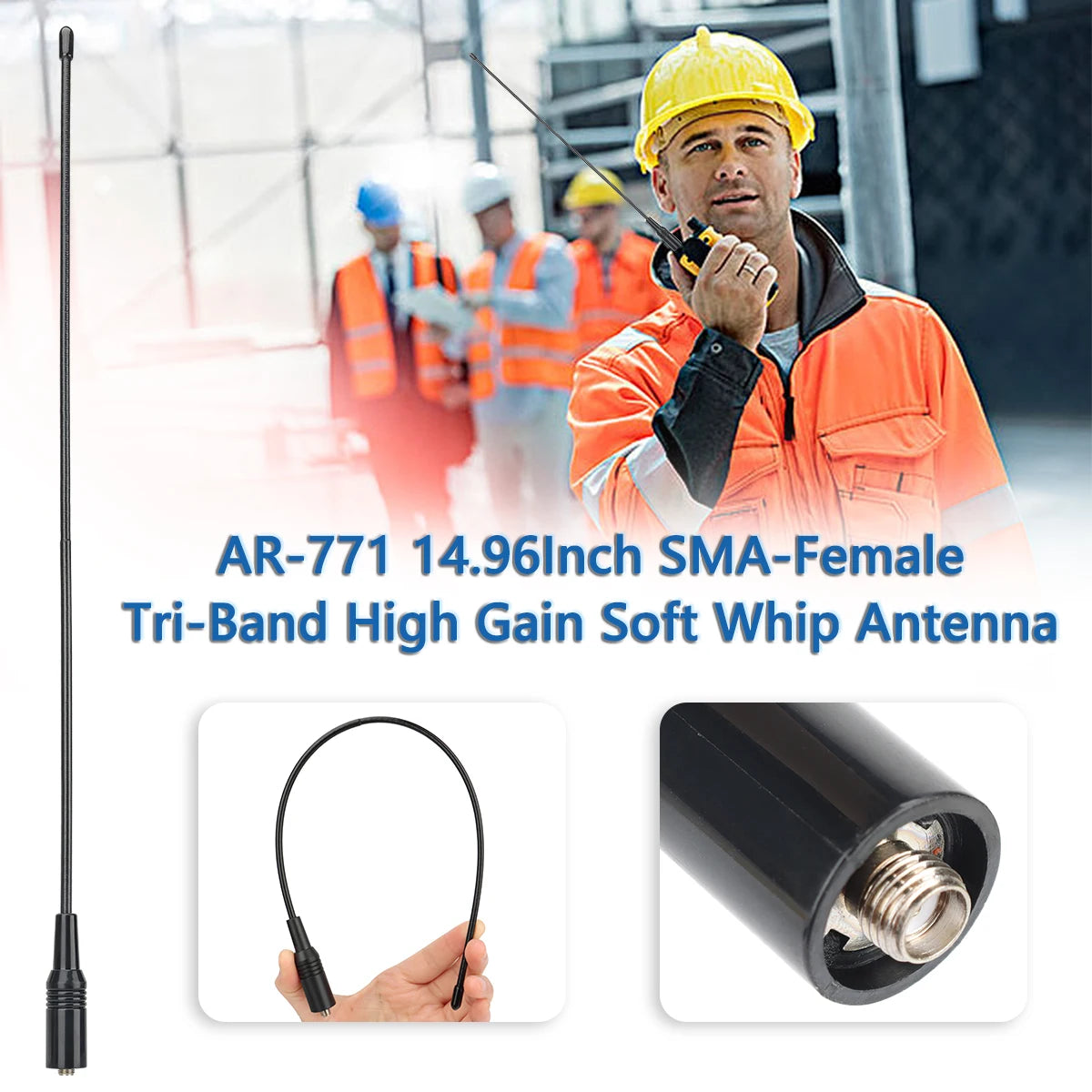 Walkie Talkie Antenna SMA Female Male VHF UHF Band Tri-Band GMRS for BaoFeng UV-5R UV-82 BF-888S UV-9R Handheld Ham Radio